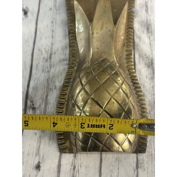 Vintage Brass Ornate Decorative Pineapple Wall Pocket Sconce Vintage Brass - Picture 10 of 12